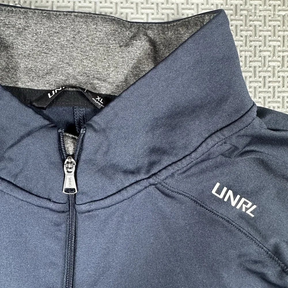 UNRL Quarter Zip Pullover Men's XL Blue Performance Athletic Training Top